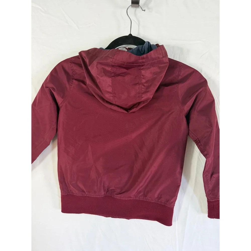 Childrens‎ Place Unisex Lined hooded burgundy full zip jacket sz 5/6 playtime